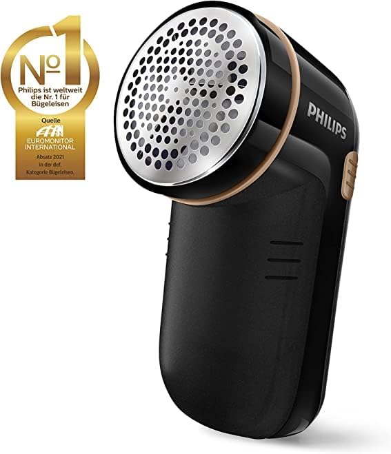 Philips Fabric Shaver – Fast Pill Removal, 8800 RPM, Large Blade Surface, 3 Mesh Hole Sizes, Safe on All Fabrics, Easy Clean Container, 2 AA Batteries, Compact Design (GC026/80)