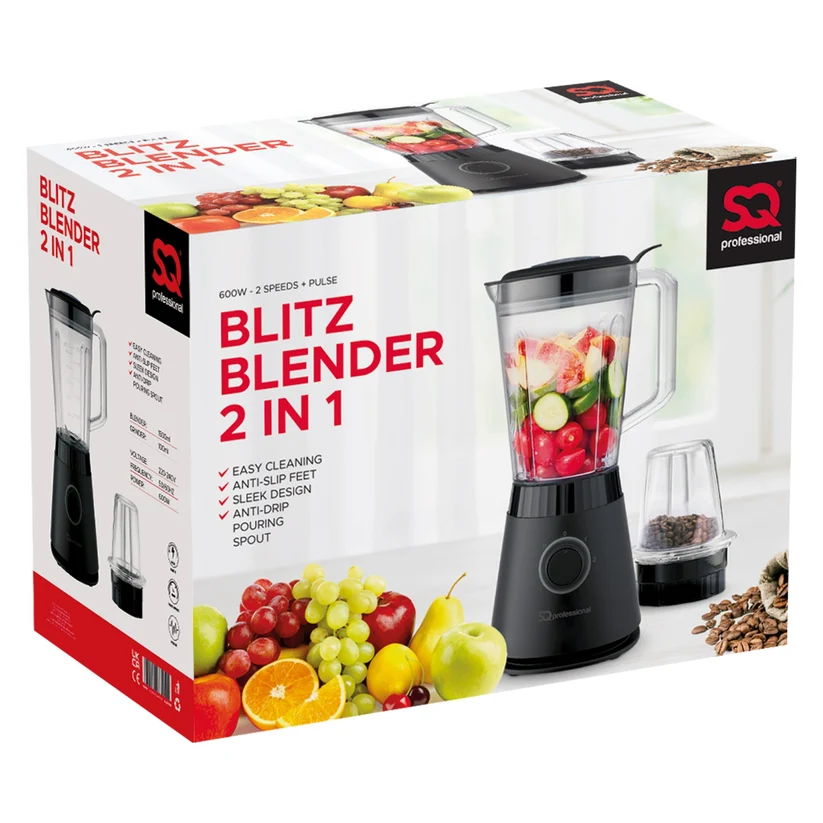 SQ Professional Blitz Blender & Grinder 2 in 1 Black