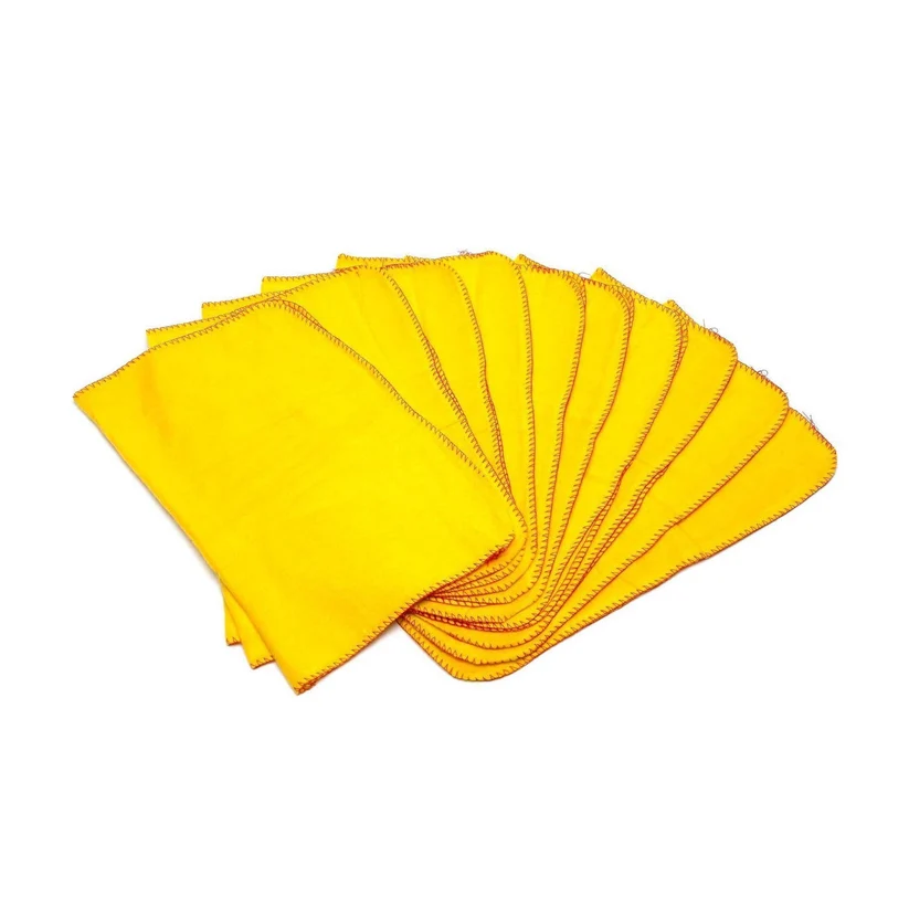 Household Cleaning Traditional Yellow Dusters 11 x 13'' Pack of 10