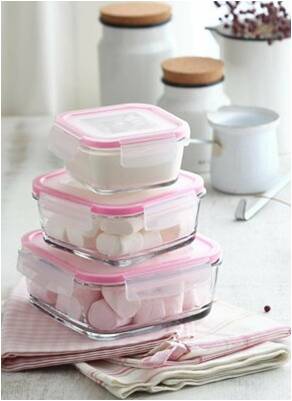 Glass Food Storage Container 1150cc Assorted Colours