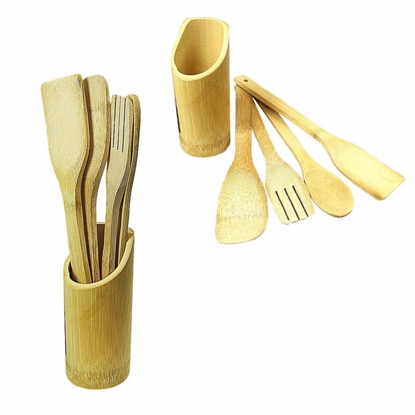 Bamboo Cooking Utensil Wooden Spoon Set of 5