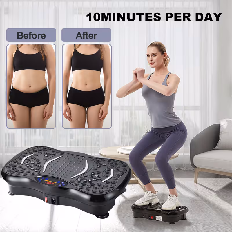 Vibration Fat Shak Machine Exercise Body Shaping Weight Loss Burn Fat Home Gyms Workout Machine With LED Touch Panel Training Rope 99 Speed Adjustable with 330 LB Capacity
