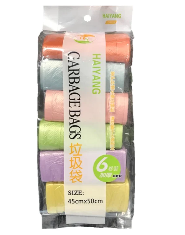 Plastic Kitchen Food Prep Storage Bags 6 Rolls 45 x 50 cm Assorted Colours