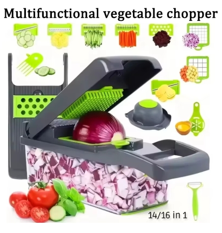 Household Multi-function Chopper Slicing Shredding And Dicing Fast Chopper 14/16-Piece Set Chopper Is Suitable For The Kitchen