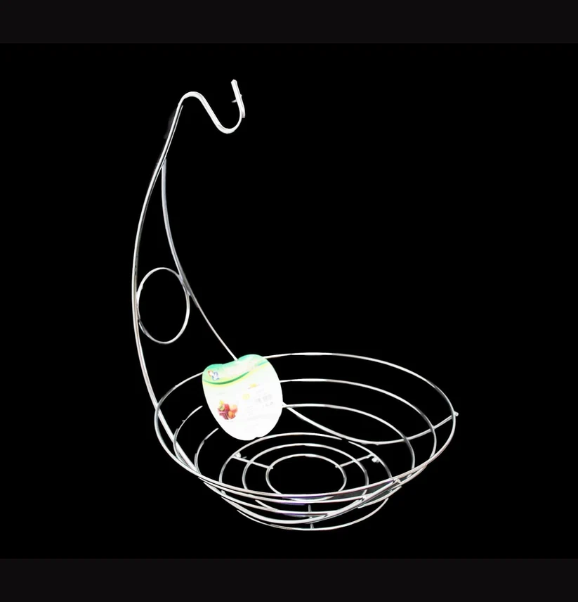 Stainless Steel 2 in 1 Fruit Basket with Banana Hanging Hook 28 x 40cm