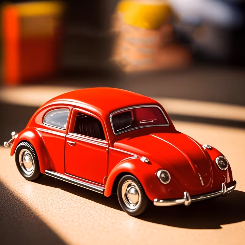 1:38 Scale Die-Cast Metal Car Model - Classic Retro Red, Openable Doors & Windows, Collectible Toy Car with Visible Interior, Perfect, Birthday