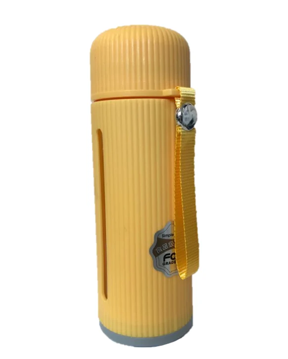 Glass / Plastic Water Bottle Flask with Strap 500ml 21 x 7 cm Assorted Colours