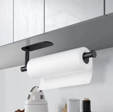 Adhesive Toilet Paper Holder Stainless Steel Wall Mount Kitchen Roll Towel Rack Napkin Dispenser Absorbent Stand Tissue Hanger