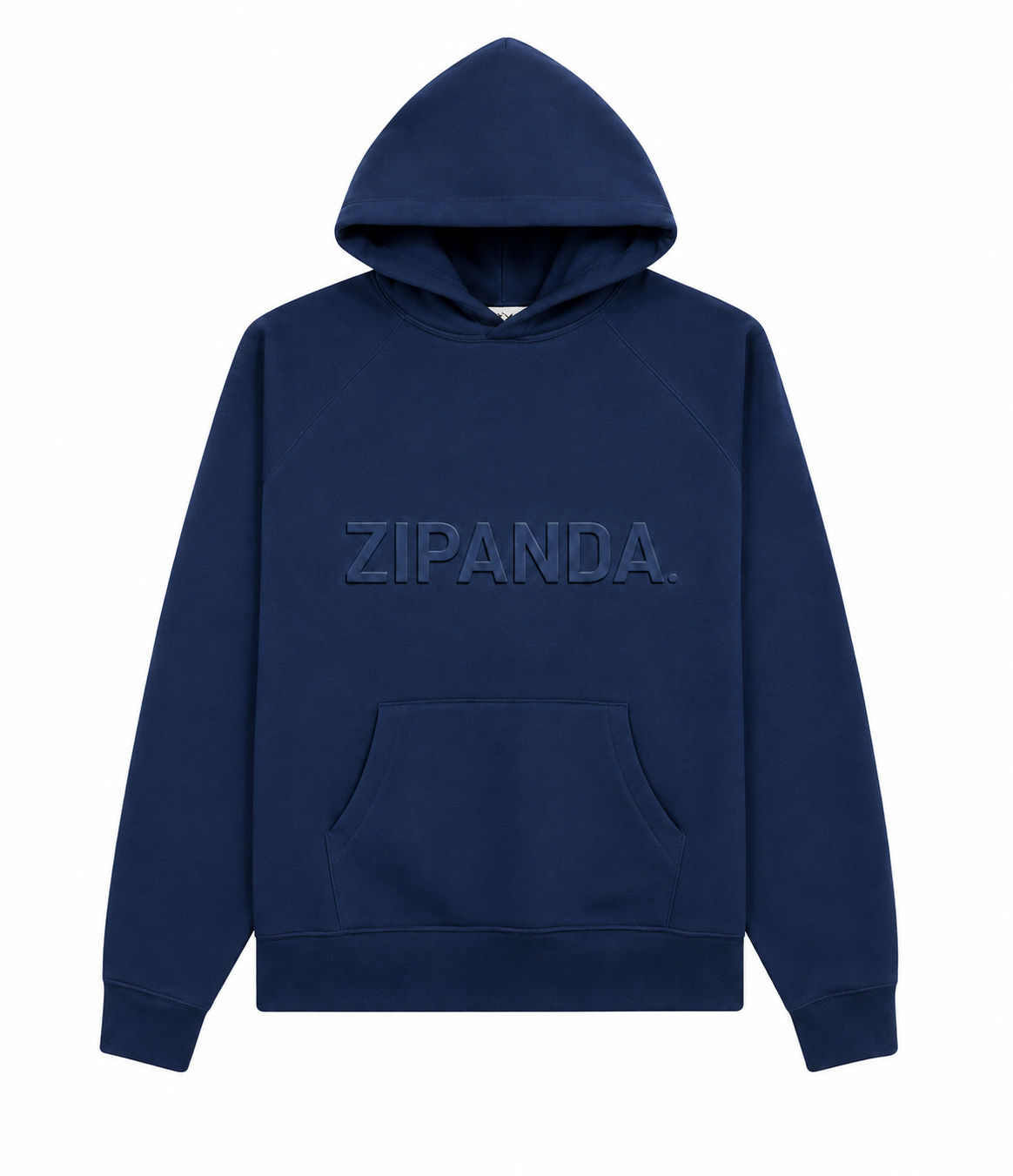 ZIPANDA Premium Embossed Logo Pullover Hoodie – Unisex Cotton Blend Casual Sweatshirt with Kangaroo Pocket