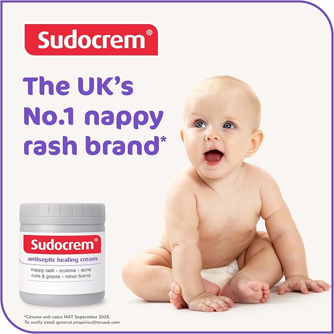 Sudocrem® Antiseptic Healing Cream, Zinc Oxide Cream, 125g | For Nappy Rash, For Eczema, For Acne, For Minor Burns, Pack of 1