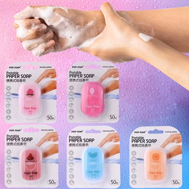 Ultimate Portable Paper Soap Sheets for Outdoor Travel | Disposable, Hands Cleansing Leaves On-the-Go | Compact & Travel-Friendly Soap Paper