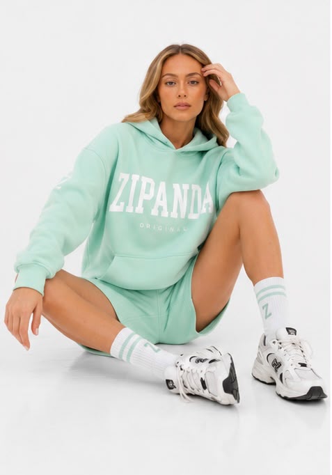 ZIPANDA Original Women's Oversized Hoodie & Leggings Co-Ord Set – Black Fleece Lounge & Activewear Set