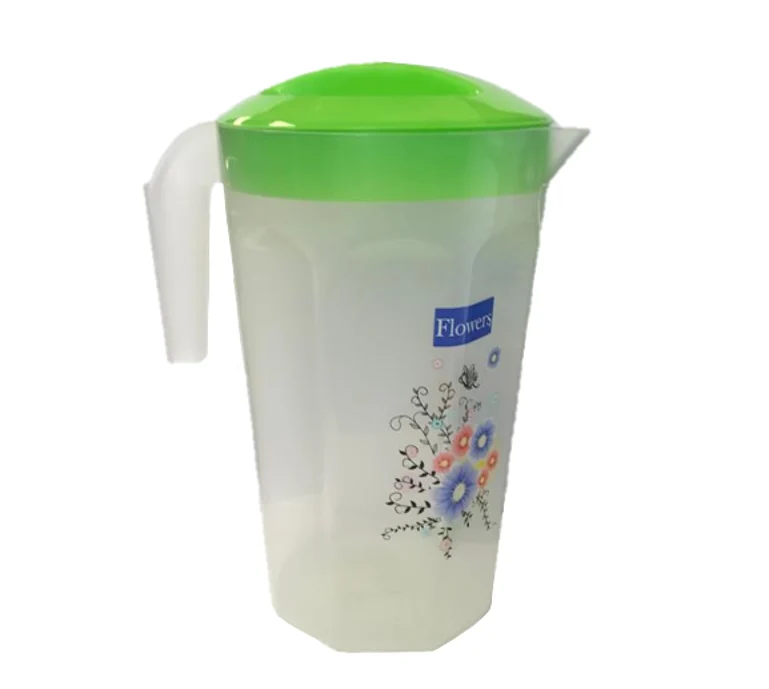 Plastic Kitchen Juice Water Jug with Lid 1.5L Assorted Colours