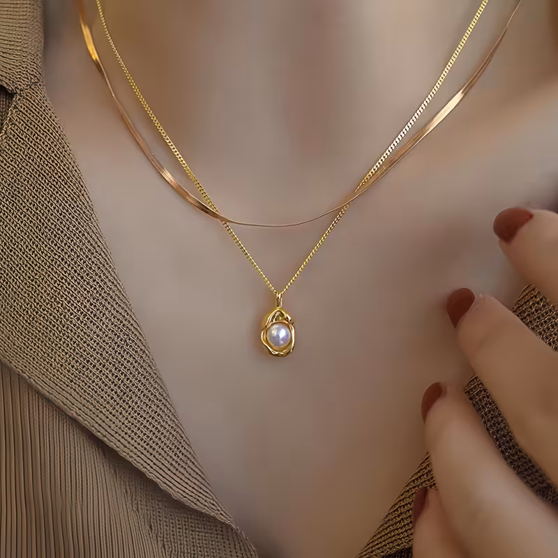 High-quality Stainless Steel Golden Stacking Necklace | Anti-fading, Simple and Elegant, Suitable for Daily Wear or Party, Fashionable Women'S Necklace, Jewelry Accessories, Exquisite Gift for Women