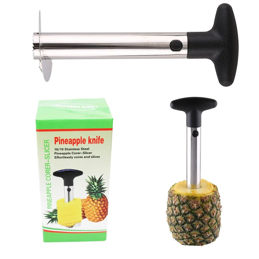 Metal Pineapple Corer Kitchen Tool Fruit Slicer with Plastic Handle 23 x 8 x 3cm
