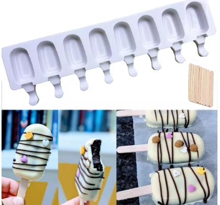 Silicone Ice Cream Forms Popsicle Mold DIY Homemade Dessert Freezer Fruit Juice Cube Maker Mould With Sticks Ice Cream Maker