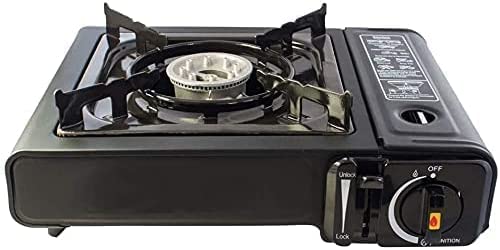 Portable Camping Single Burner Gas Stove with Carry Case 33.5 x 27.5 x 11 cm