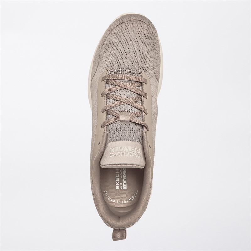 Mens Go Walk Max Adir Trainers Taupe/​White