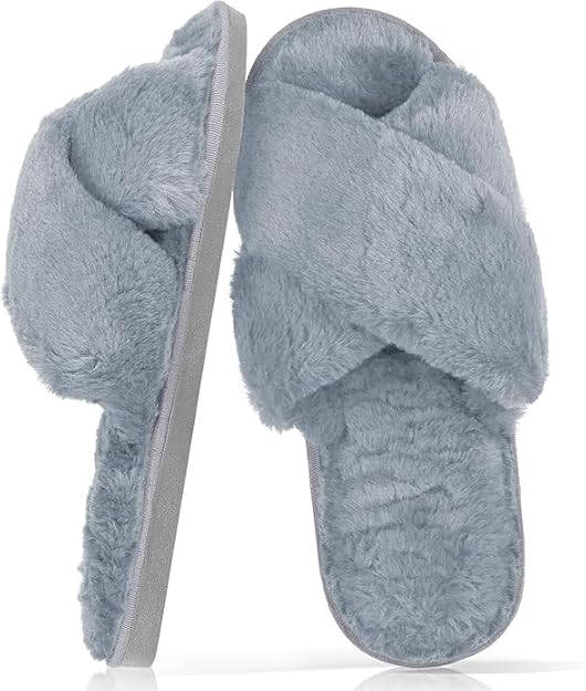 Women's Mule Slipper, Grey, 6 UK ,Sole material ,Ethylene Vinyl, Acetate Outer material Synthetic Inner material, Faux Fur Closure type Pull-On