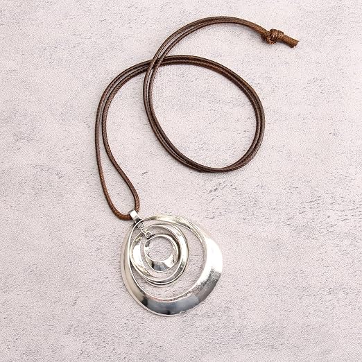 COOLLA Necklace Vintage Boho Style Multilayer Pendant Long Sweater Necklace Jewelry for Women Men with Adjustable Cord