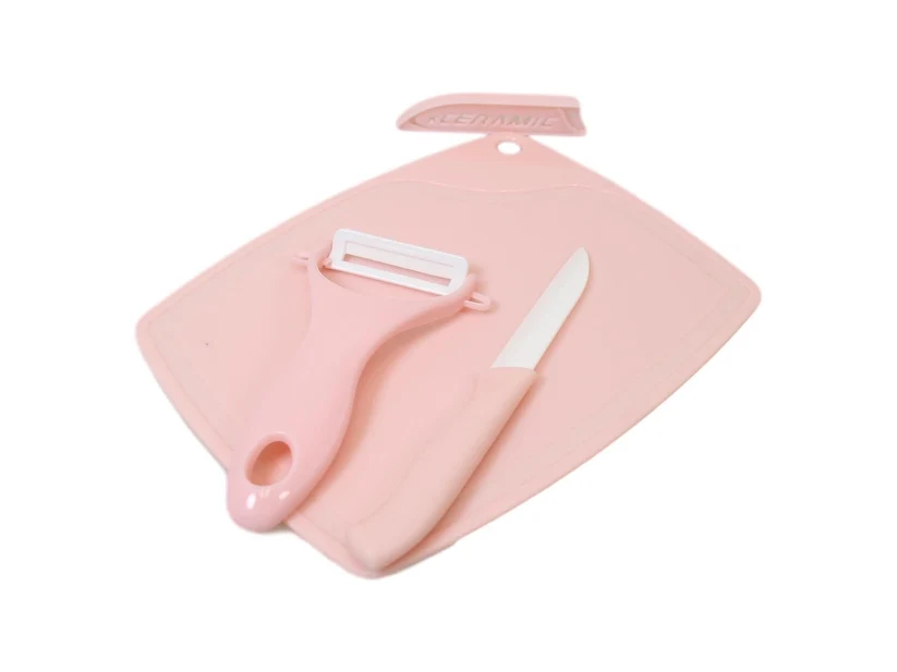 Plastic Chopping Board Set with Vegetable Peeler and Knife 20 x 15 cm Assorted Colours