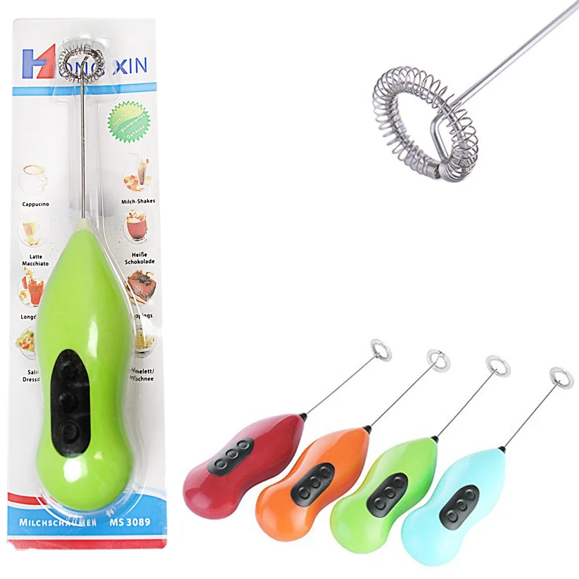 Hand Stirrer Coffee Milk Frother Stirrer Battery Operated 22 cm Assorted Colours