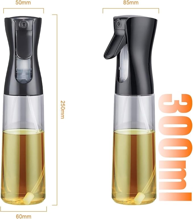 GRIFEMA 300 ml Glass Olive Oil Bottle – Refillable Oil Dispenser for Cooking & Air Fryer, Dishwasher-Safe Glass Kitchen Oil Shooter, GE2002B-300