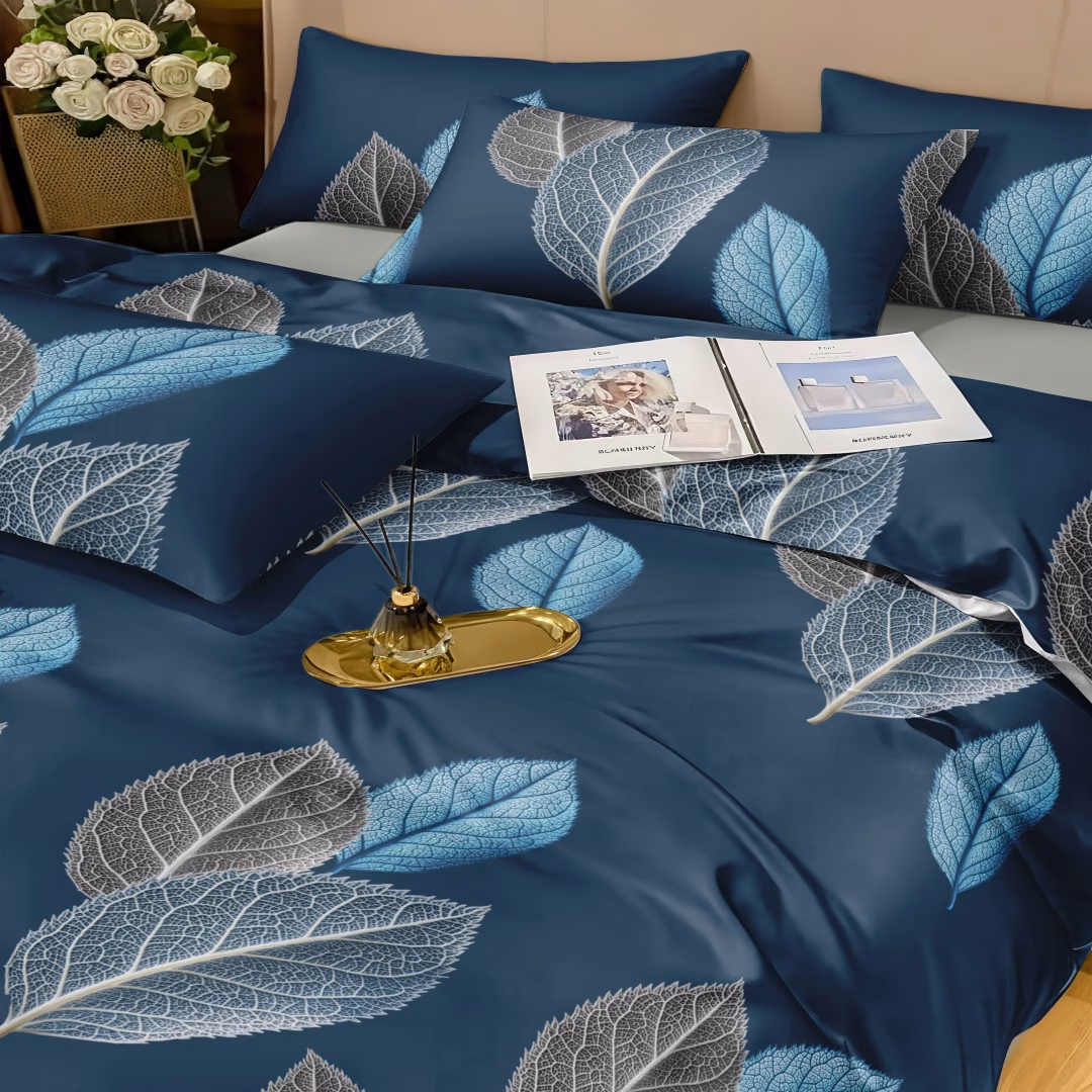 A Navy Blue Duvet Cover Set That Is Easy Yet Elegant