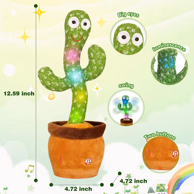 Plant Toy Dancing Singing Talking Repeating Lighting Repeating Gifts for Christmas and Birthday Rechargeable Battery Model X0089 Pro