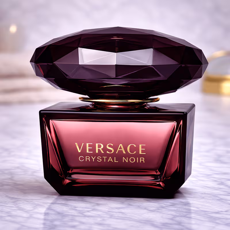 Versace Crystal Noir Eau de Parfum for Women 1.7oz (50ml) – Elegant Dark Floral & Creamy Coconut Fragrance, Long-Lasting Luxury Scent