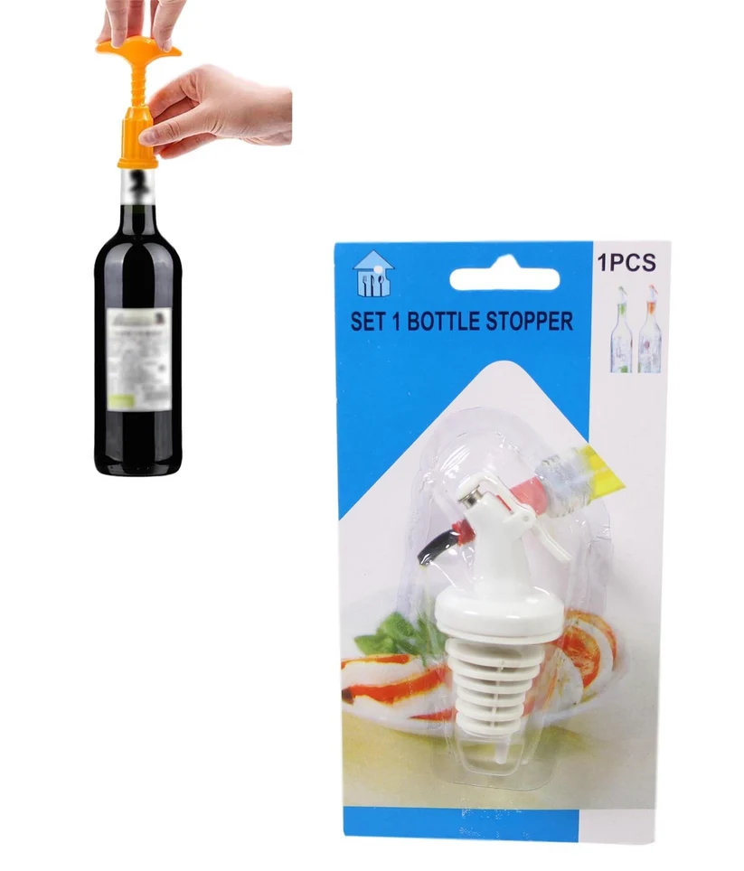 Plastic Oil Vinegar Wine Bottle Stopper Pourer Spout 9cm White