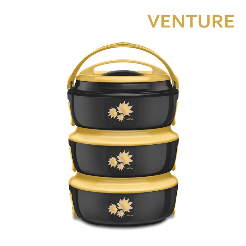 SQ Professional Venture Insulated Hot Pot Set of 3 Black 1.5L