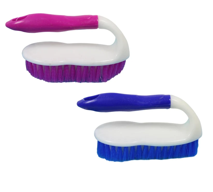 Kitchen Cleaning Scrubbing Brush with Handle 15 cm Assorted Colours