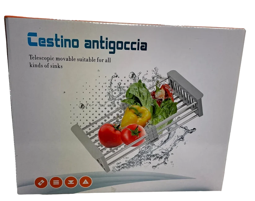 Extendable Plastic Sink Fruit Vegetable Washing Dish Drainer Rack