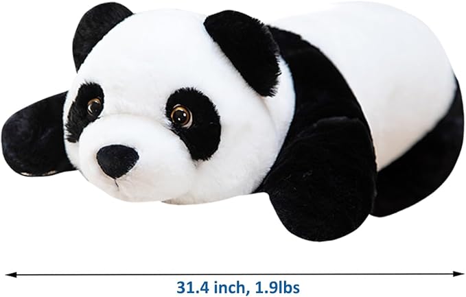 Doireum Panda Weighted Stuffed Animals, 1.87lbs Panda Stuffed Animal Cute Weighted Plush Animals Hugging Pillow Toy for Boys Girls Valentine Christmas, 31.4 inch