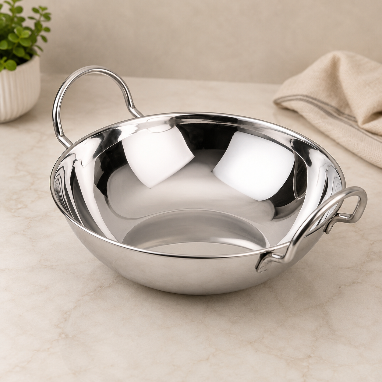Stainless Steel Indian Curry Food Serving Dish with Handle 15cm