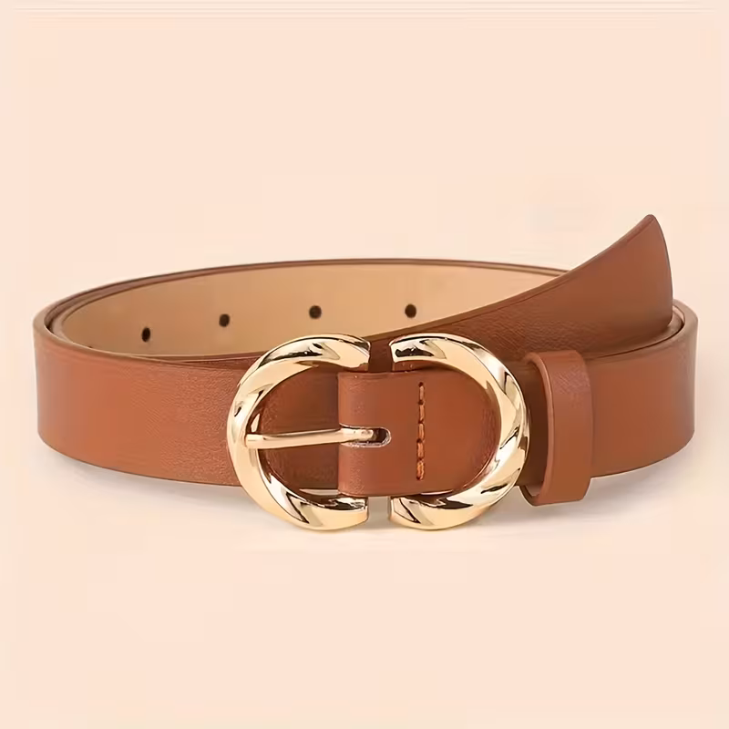 A Set of Three Women'S Minimalist And Stylish Versatile Belts, Classic Belts for Jeans And Dresses, Featuring a Three-Ring, Two-Ring, And One-Ring Metal Buckle Design, Solid Color Elegant Belts, Perfect for Everyday Commuting Waist Accessories.