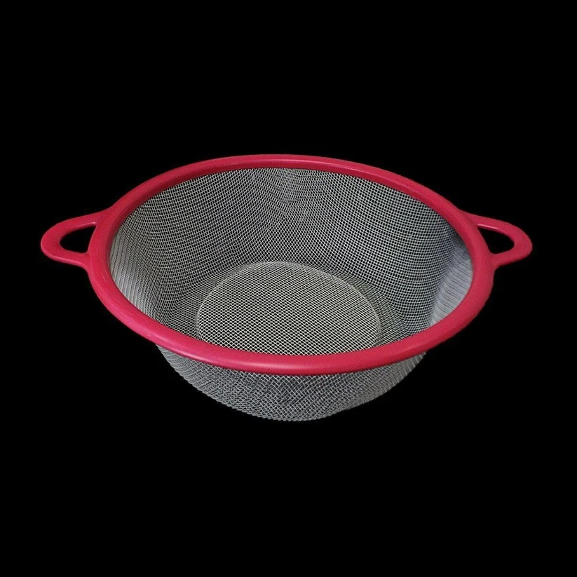 Metal Fine Mesh Sieve Strainer Basket Rice Colander 22.5 cm Assorted Colours