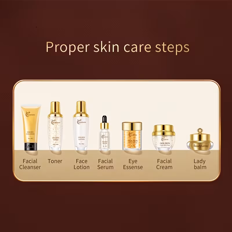 Elegant Lady's Skincare Set 9pcs/ Set, Moisturizing and Water-retaining, Moisturizing Dry Light Beige, Light Beige Is Glossy, Contains Niacinamide, Hyaluronic Acid and Other Light Beige Care Ingredients, High-end Women's Set, Suitable for Parties