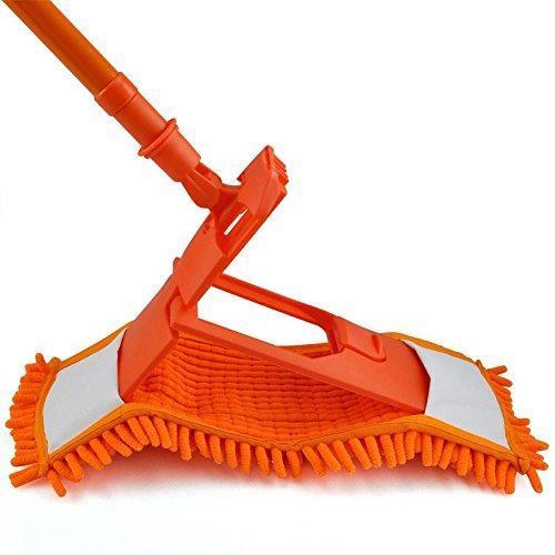 Flat Microfibre Floor Mop with Expandable Stick Pole Handle 42 cm Assorted Colours