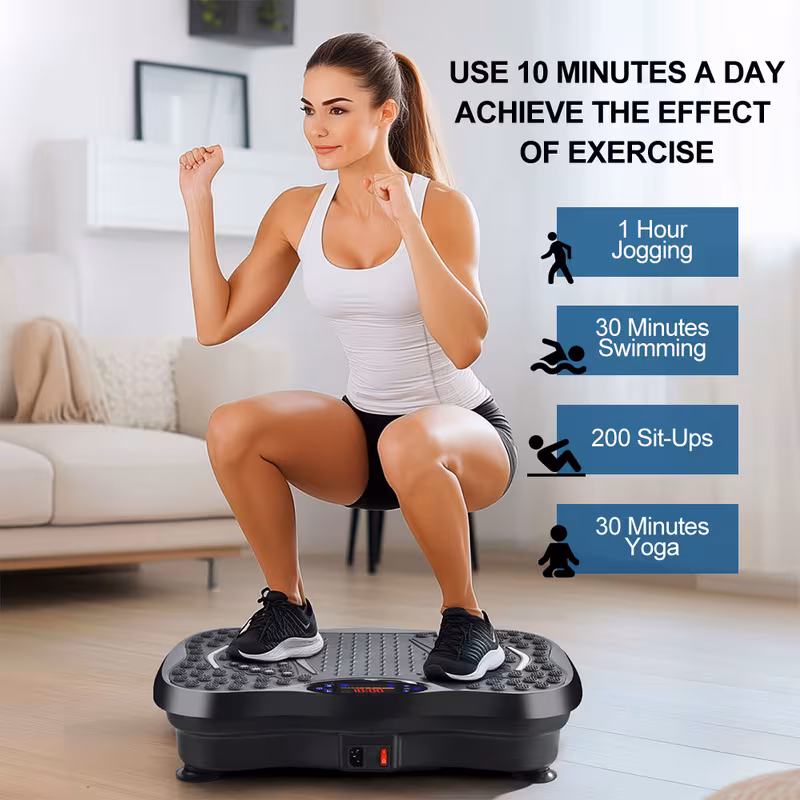 Vibration Fat Shak Machine Exercise Body Shaping Weight Loss Burn Fat Home Gyms Workout Machine With LED Touch Panel Training Rope 99 Speed Adjustable with 330 LB Capacity