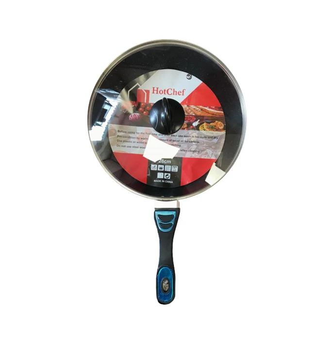 Frying Pan with Deep Base and Glass Lid 28 cm Speckled Assorted Colours