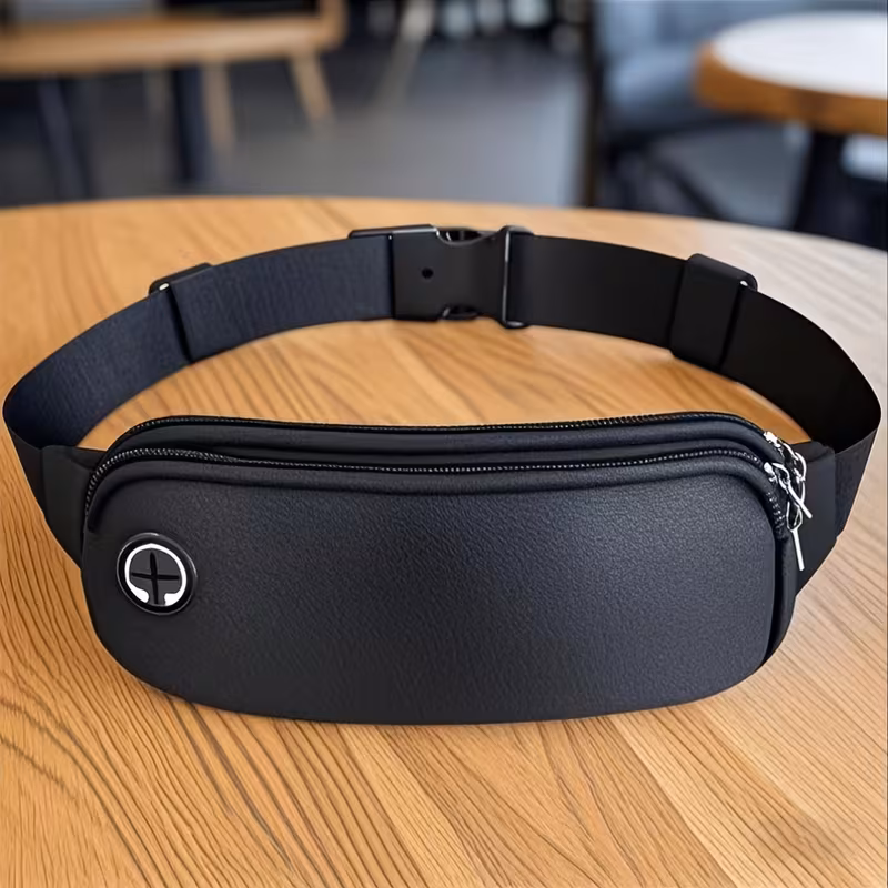 Black EVA Running Waist Pack with Zipper Closure - Durable, Adjustable Strap for Men and Women, Ideal for Fitness and Sports Activities, Sports Waist Bag|Adjustable Waist Bag|Zippered Waist Bag