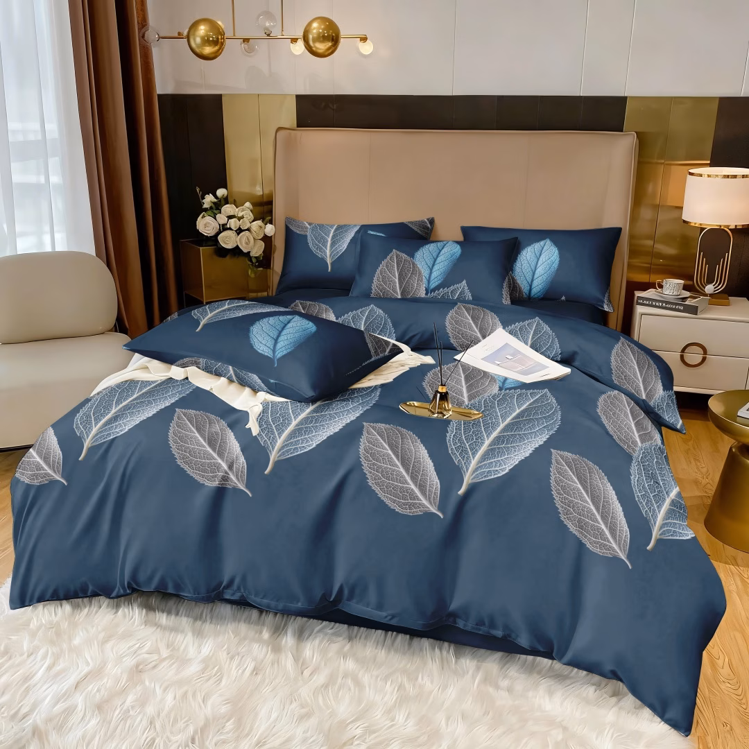 A Navy Blue Duvet Cover Set That Is Easy Yet Elegant