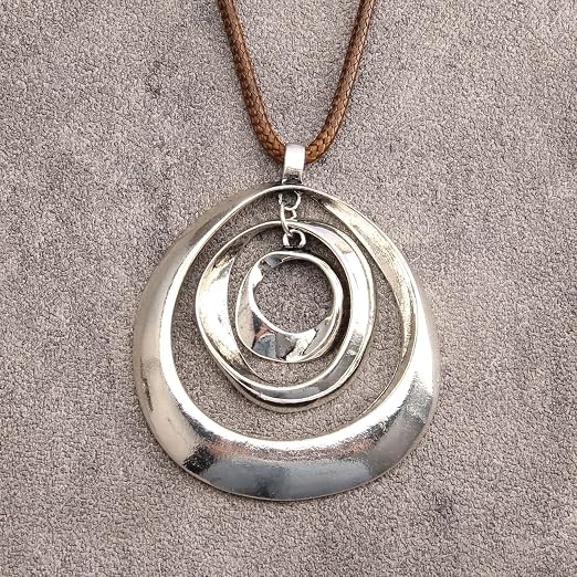 COOLLA Necklace Vintage Boho Style Multilayer Pendant Long Sweater Necklace Jewelry for Women Men with Adjustable Cord