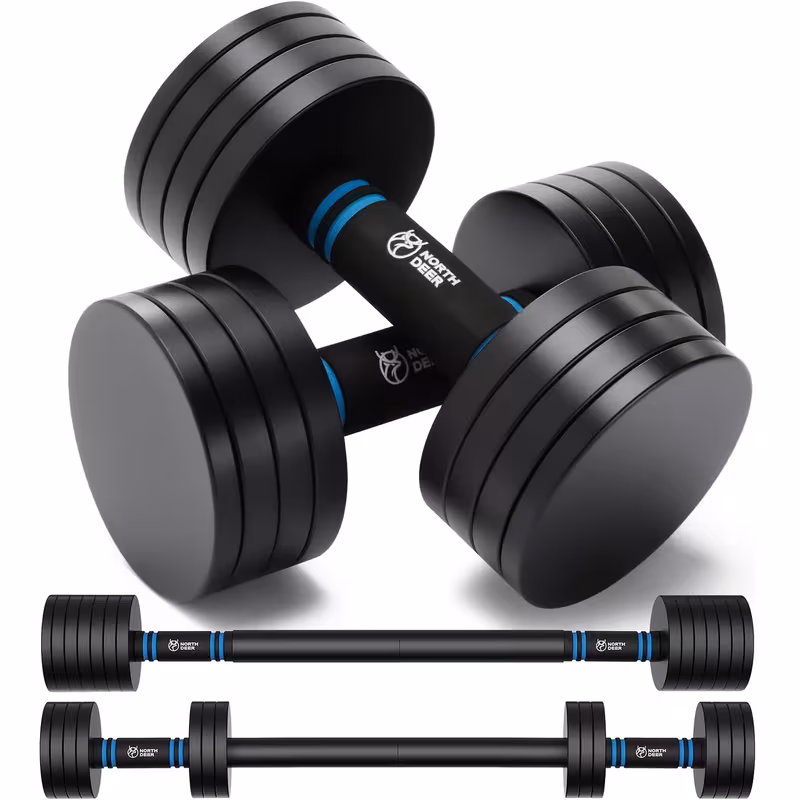 Northdeer Adjustable Dumbbell Barbell Set 10kg Pair - 2, 5kg 3kg 5kg 5, 5kg 7, 5kg 8kg 10kg - V2, Home Gym Workout Equipment, Durable Steel Construction for Full-Body Strength Training, Gym Accessories, Versatile Exercise Gear
