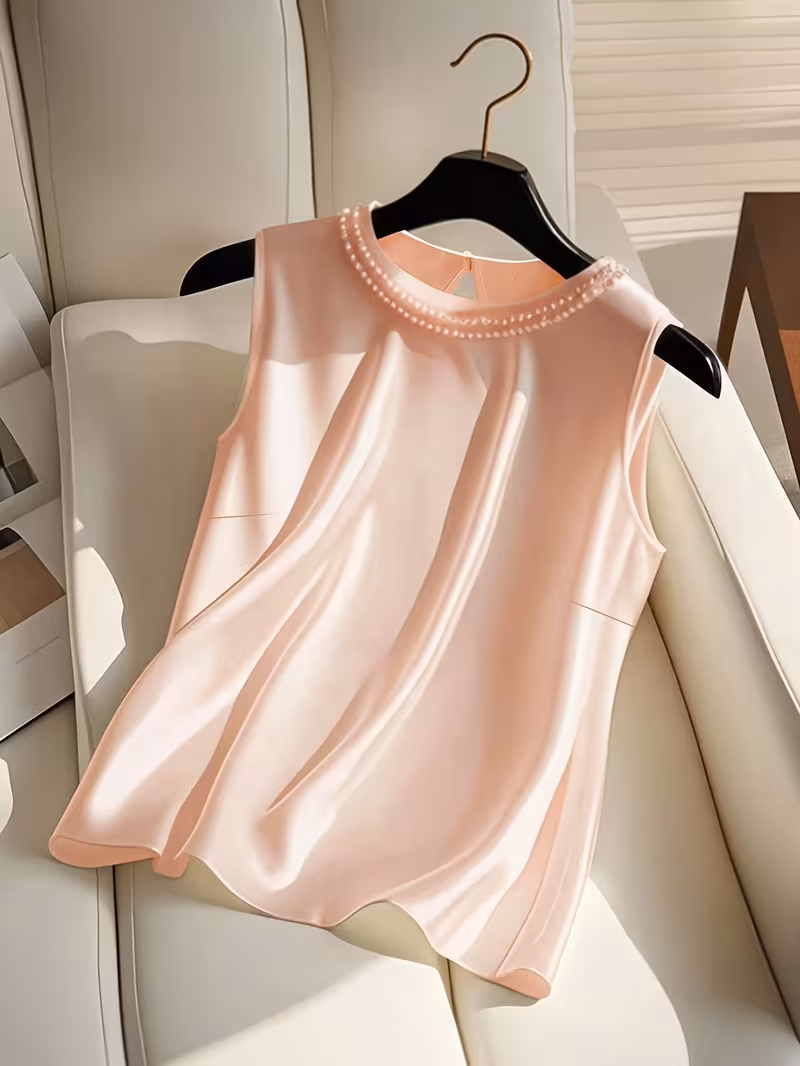 Spring and Summer Fashion Elegant Small Bubble Bead Vest