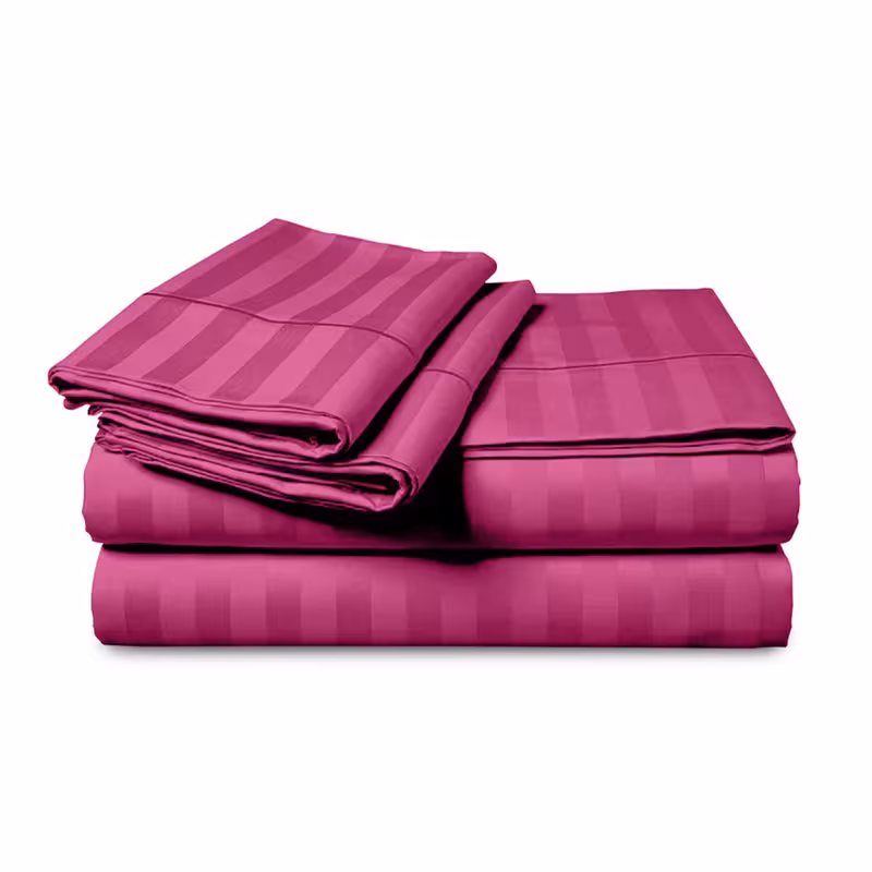 1pc Extra Deep Striped Fitted Sheet 40cm – Soft & Comfortable Microfiber Bedding, Breathable & Smooth, Machine Washable Bed Sheet Suitable for Bedroom