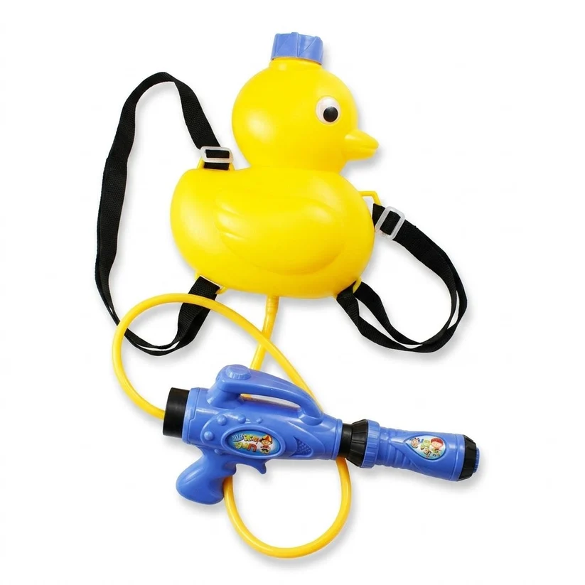 Children's Duck-Shaped Yellow Water Gun with Pump Pipe