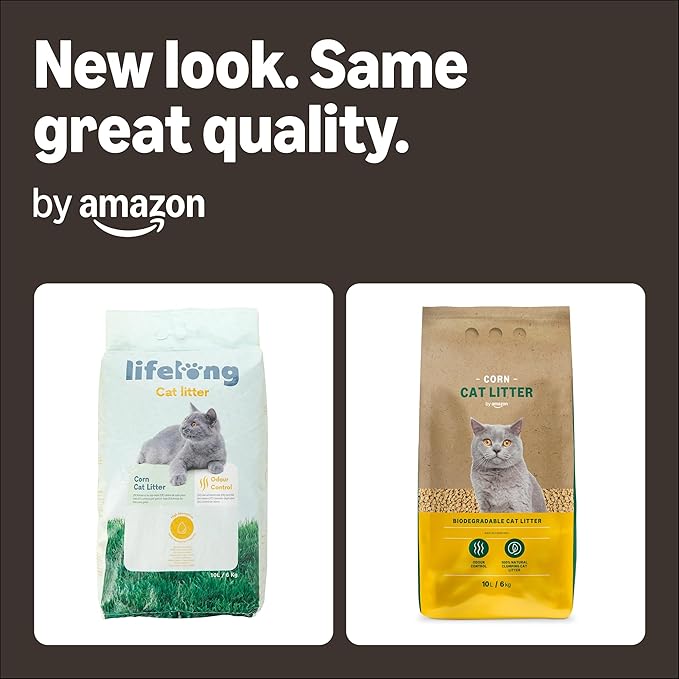 by Amazon Clumping Corn Cat Litter, Unscented, 10 L (Pack of 1) (Previously a Lifelong brand, same product)
